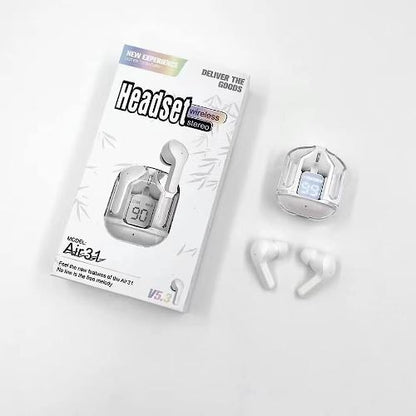 Air31 Wireless Crystal Transparent Bluetooth Airpods